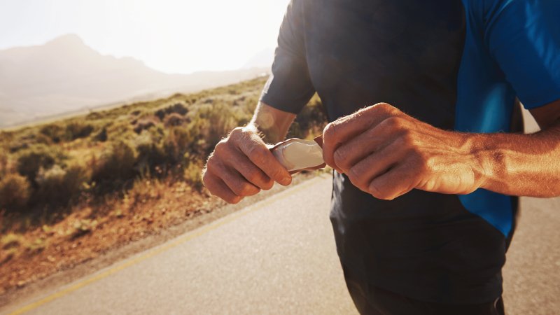 A man with a running gel 