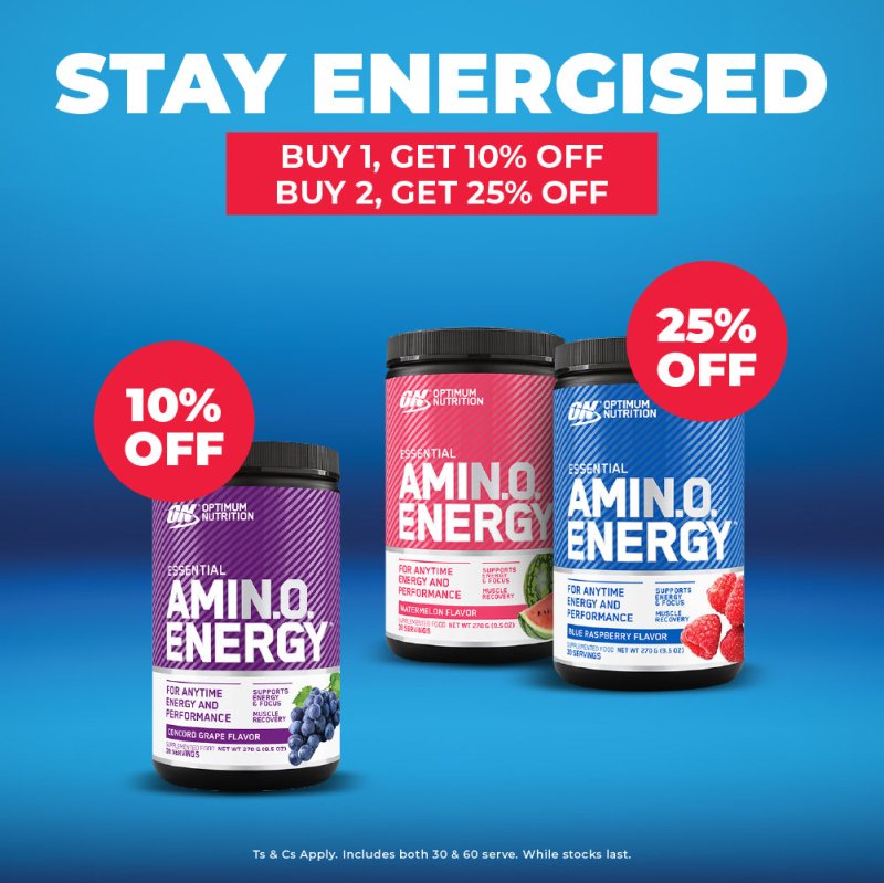 Amino Energy 30/65s: Save up to 25% off