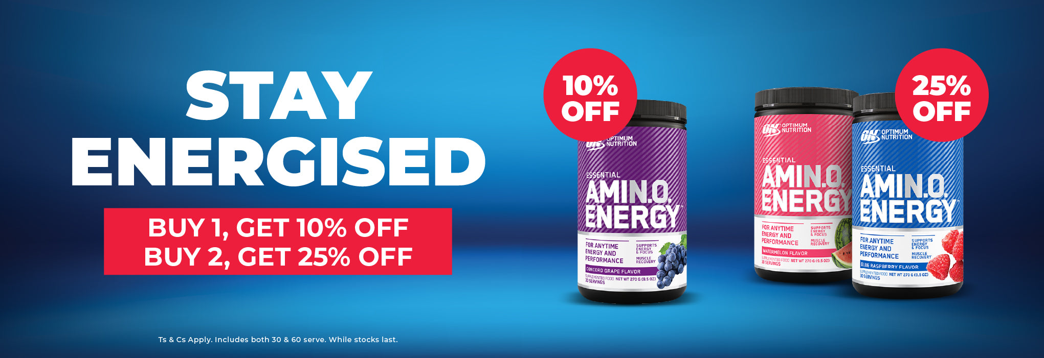 Amino Energy 30/65s: Save up to 25% off