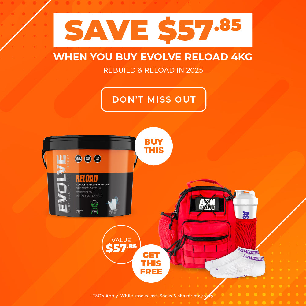 Buy any Evolve Reload 4kg | Get a FREE ASN Merch Pack