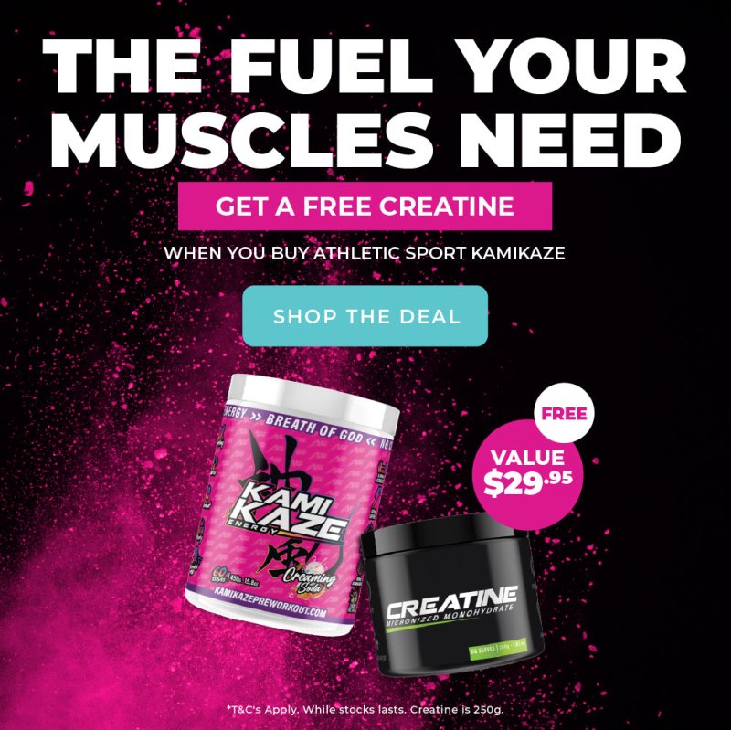 FREE creatine when you buy Athletic Sport Kamikaze