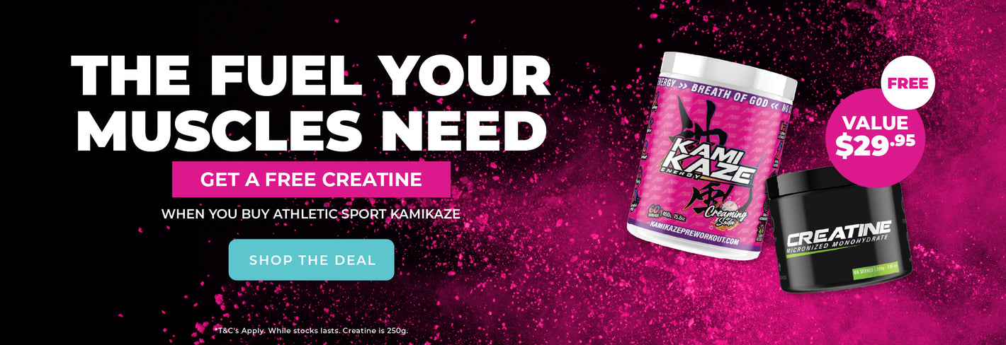 FREE creatine when you buy Athletic Sport Kamikaze