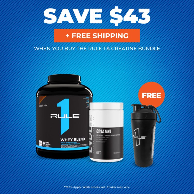 Rule 1 Whey + Creatine Bundle + FREE Shaker