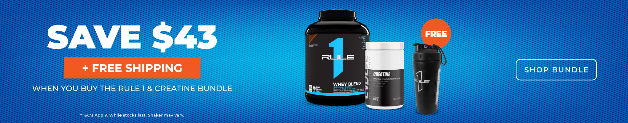 Rule 1 Whey + Creatine Bundle + FREE Shaker