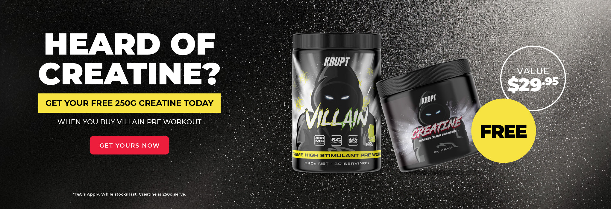 KRUPT Online Deal - FREE Creatine