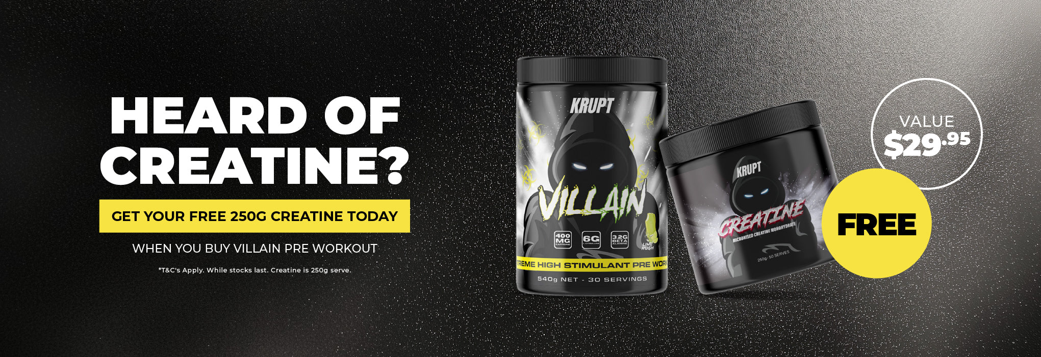 KRUPT Online Deal - FREE Creatine