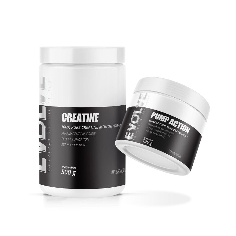 Evolve Creatine 500g and Pump Action Bundle