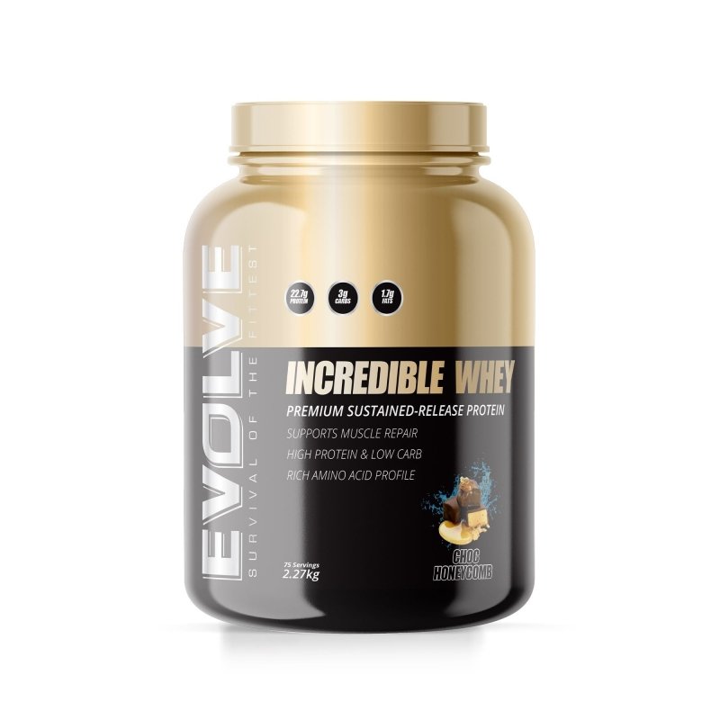 Evolve Incredible Whey 2.27kg - Choc Honeycomb