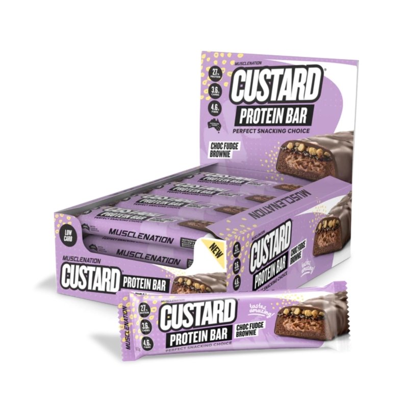 Muscle Nation Custard Protein Bar - Box of 12 Choc Fudge Brownie