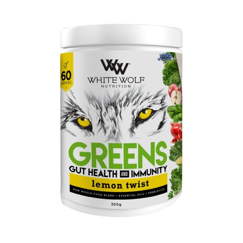 White Wolf Greens + Gut Health Immunity Green Powder