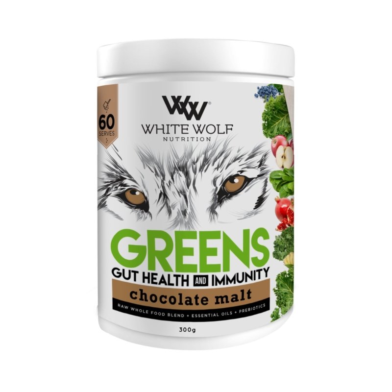 White Wolf Greens + Gut Health Immunity Green Powder